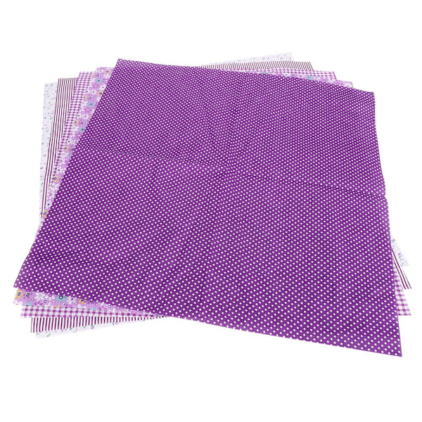 5 st fyrkantiga blommiga lappar i bomull med olika blommönster, tillbehör till kläder för gör-det-själv-hantverk, lila, 5 färger, 50 x 50 cm