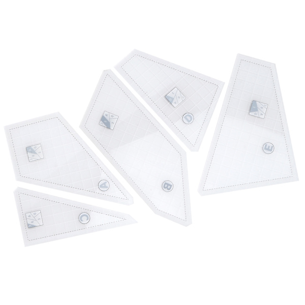 5 st Quilting Linjaler DIY Transparent Akryl Quilting Mallar Set för Hantverk Professionell Sömnad Present