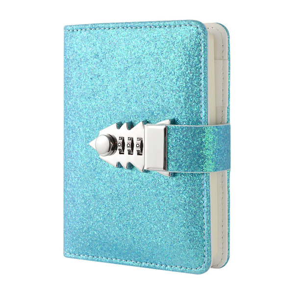 Glittrande dagbok med lås, låsbar hemlighetsdagbok, 200 sidor
