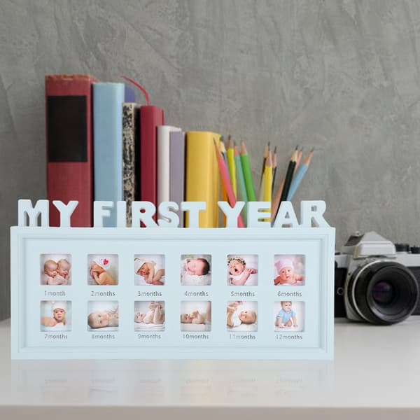 Fotoram Nyfödd Bebis Bild Souvenir Mitt Första År Minne Speciell Present för Rum Vägg Dekorativ Display