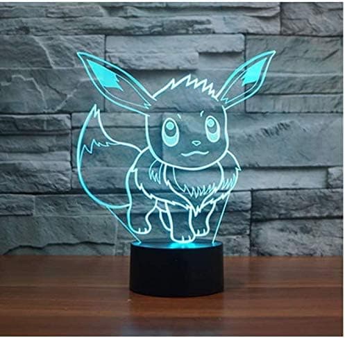 3D Optisk Illusionslampe 7 Farver Gradvis Skiftende Touch Sw