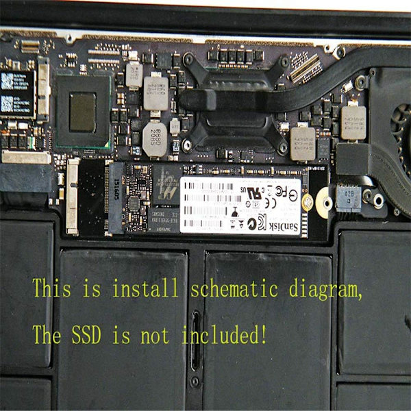 M.2 NGFF SATA SSD -sovitinkortti päivitykseen 2012 vuoden MacBook AIR A1465 A1466