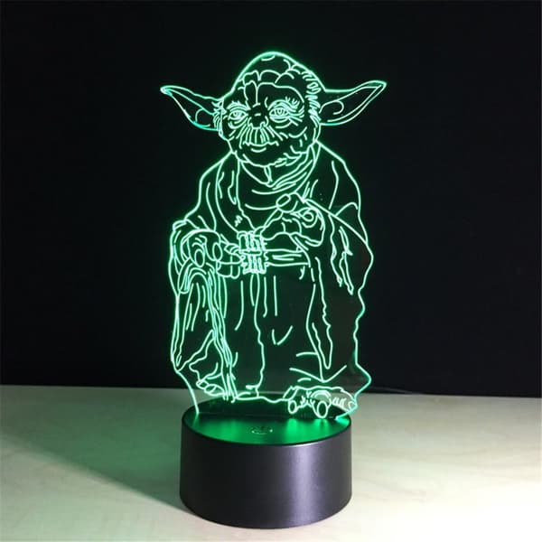 3D Nattlys, Nattlys for barn 3D-illusjon Yod-lamper 16 farger