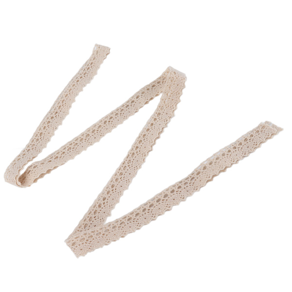 Spetsband DIY Bomullsnät 1,5 cm Bredd 20 Yards Utsökt Spetskant för Gardin Kläder Duk Present DekorationBeige