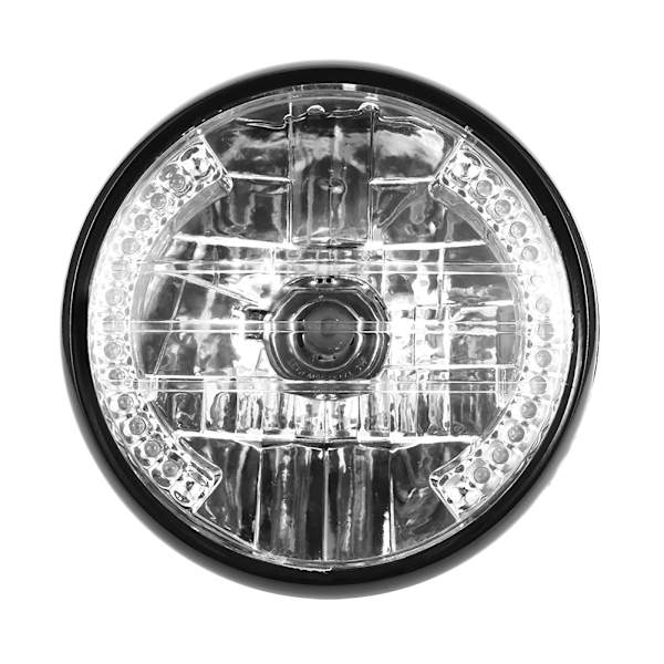 DC 12V Retro Stil Motorcykel Framlykta med LED Blinkers