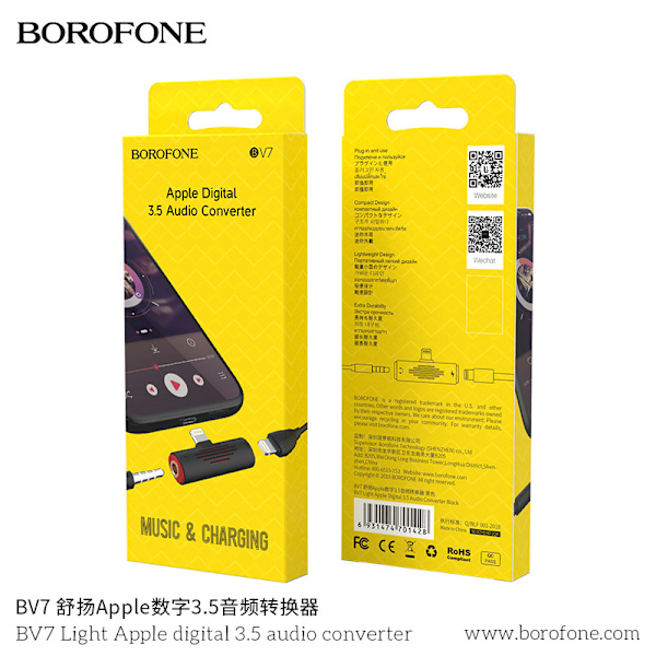 Borofone BV7 Shuyang Apple Digital 3.5 Audio Converter för A
