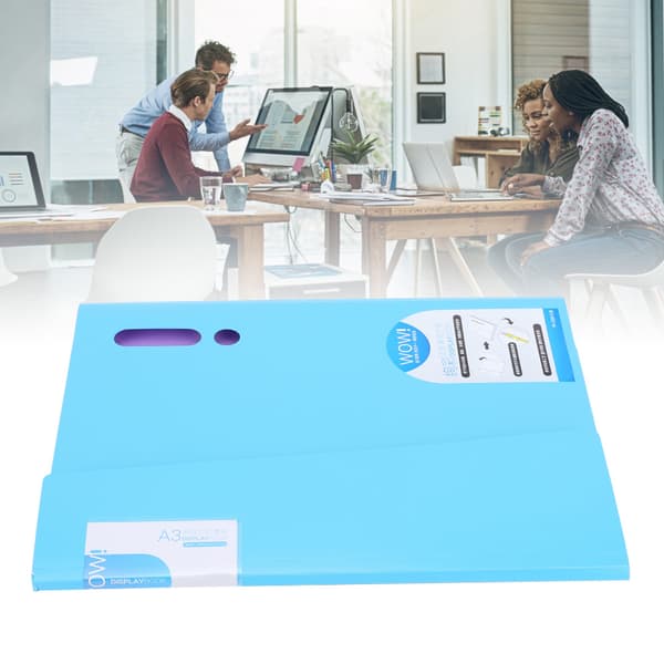 Färgad mapp stark kraftfull A3/A4 testpappersklämma dokumentmapp (blå)