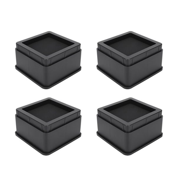 4 stk rektangulær sofa høyde pute svart matt PP plast møbel tilbehør 2in