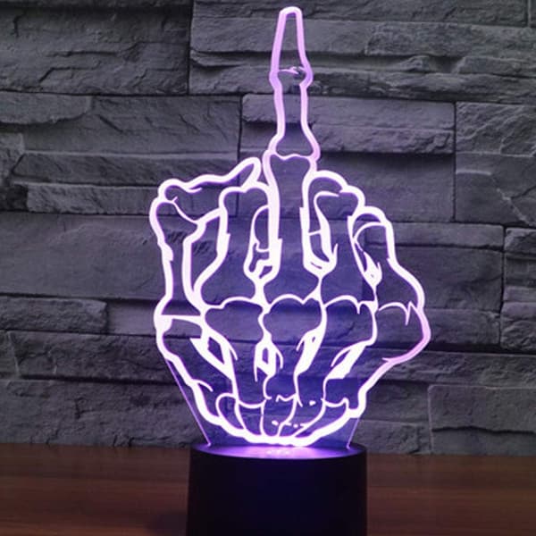 3D Optisk Illusjon Langfinger Nattlys Leke Lampe, Fjernkontroll