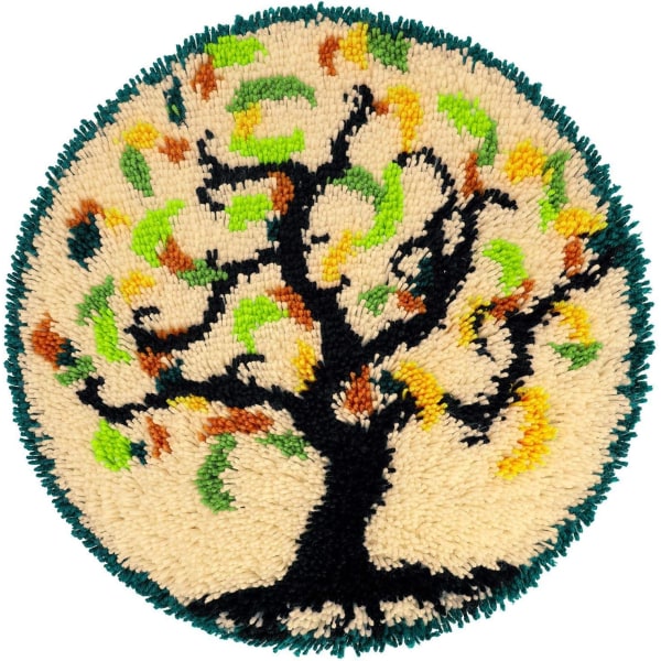 Spärrkrok Matta Kits Matta med Tree of Life Patte