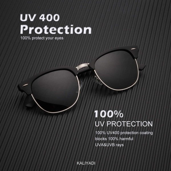 Polariserade solglasögon för män och kvinnor Halvramfria bågar Körsolglasögon UV-skydd 2Glossy Black
