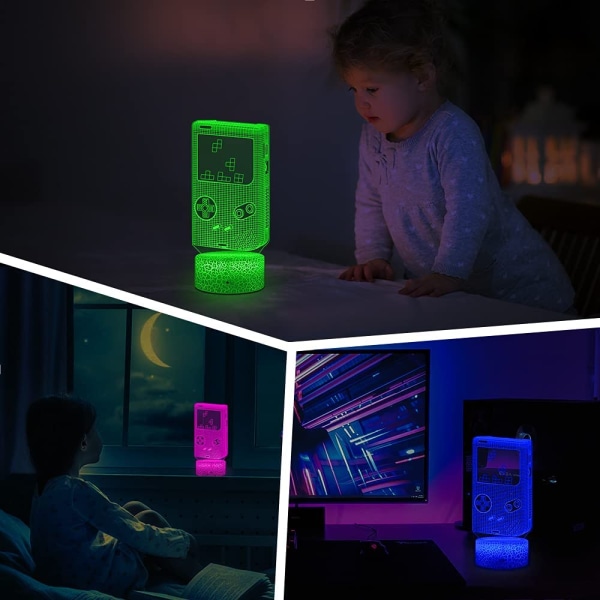 Tetris Handheld Game Lamp för spelrumsdekor, 16 färger Chan