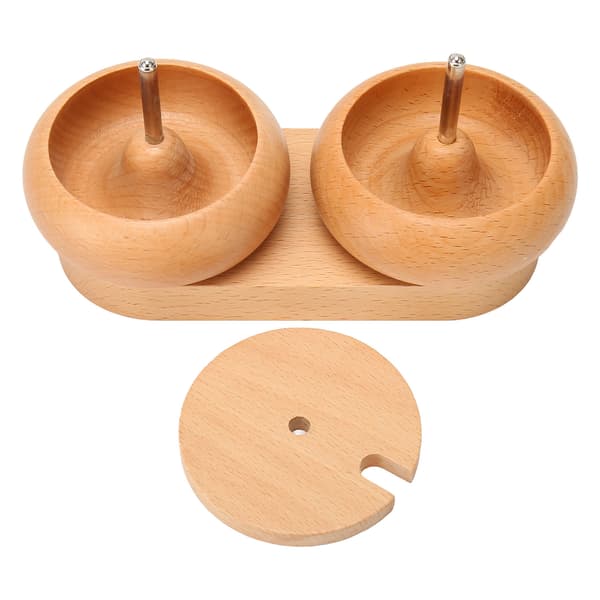 Perle Spinner Skål Poleret Træ Dæksel Metal Aksel Stabil Oval Base Perle Maker til Smykkefremstilling DIY
