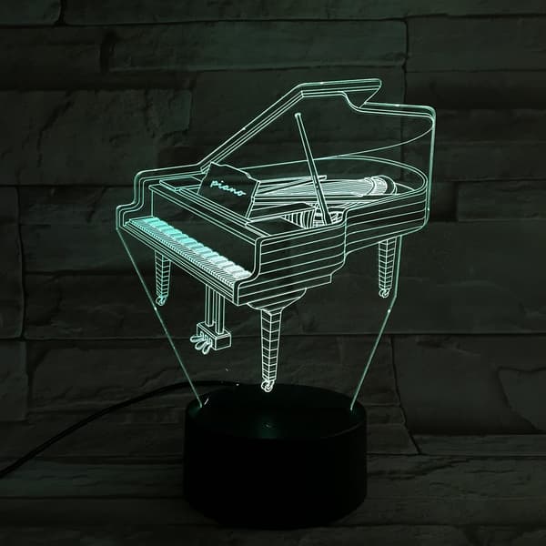 3D Optisk Illusions Natlampe - 7 LED Farveskiftende Lampe