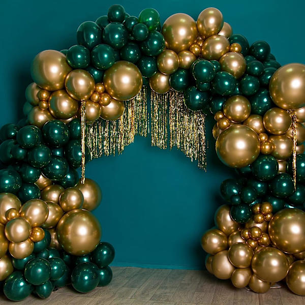 129 st metalliska guldballonger latexballonger i olika storlekar 18 12 10 5 tum festballongset för födelsedagsfest examen bröllop semesterballong Gold