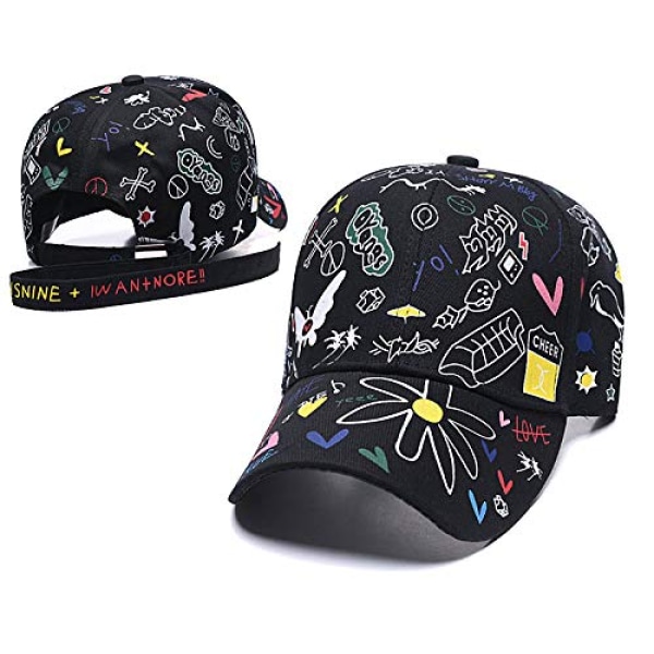 Graffiti Hat Justerbar Doodle Baseballkeps för Män Kvinnor G