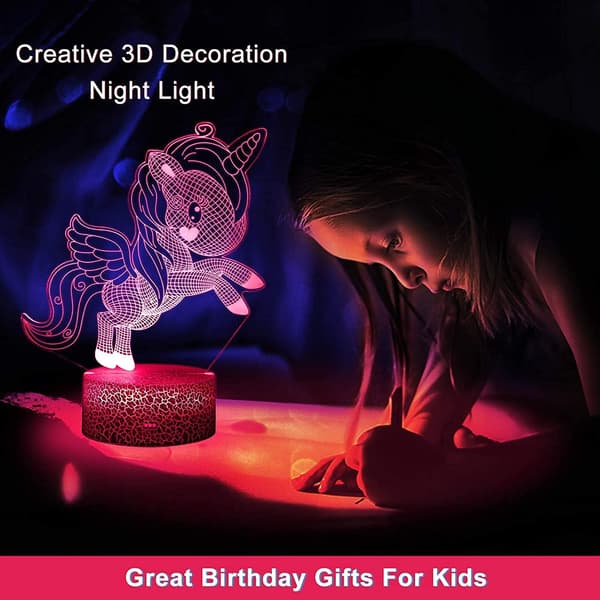 3D Natlampe til Gamer, 16 Farver, 4 Farveskift