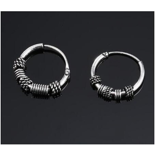 8mm Bali Style Oxiderad Center Bead Tribal Hinged Seg