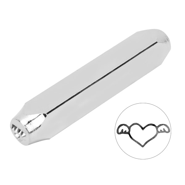 6mm 1/4in Karbonstål Design Stempel Punch Stansing Verktøy for DIY Lær Tre Smykker Håndverk Hjerte