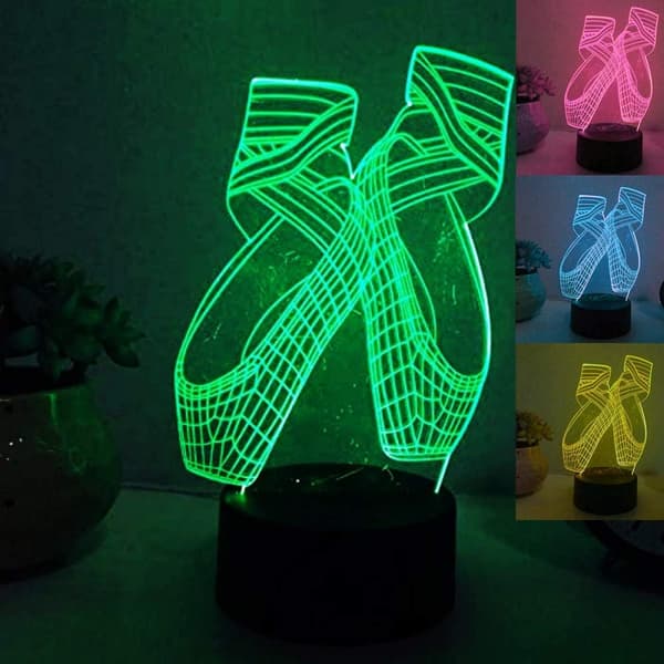3D Balletsko Natlampe Danser Bord Skrivebord Optisk Illusion