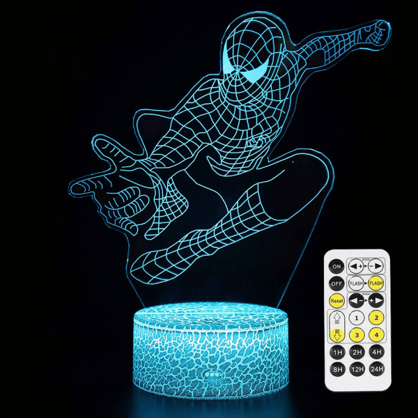 Superhero 3D Night Light, Spiderman Toys for Boys, Fun Mens Gadget Gifts Ideas, Party Christmas Birthday Favours Gift