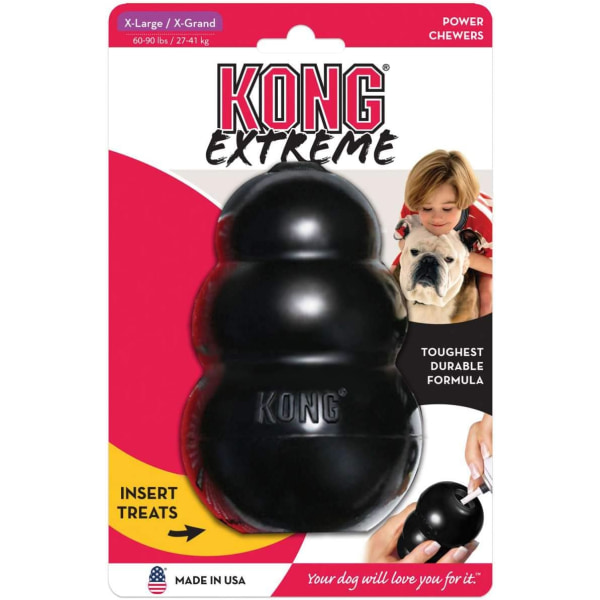 Extreme Dog Toy - Tufft naturgummi, svart - Tugga, Chase