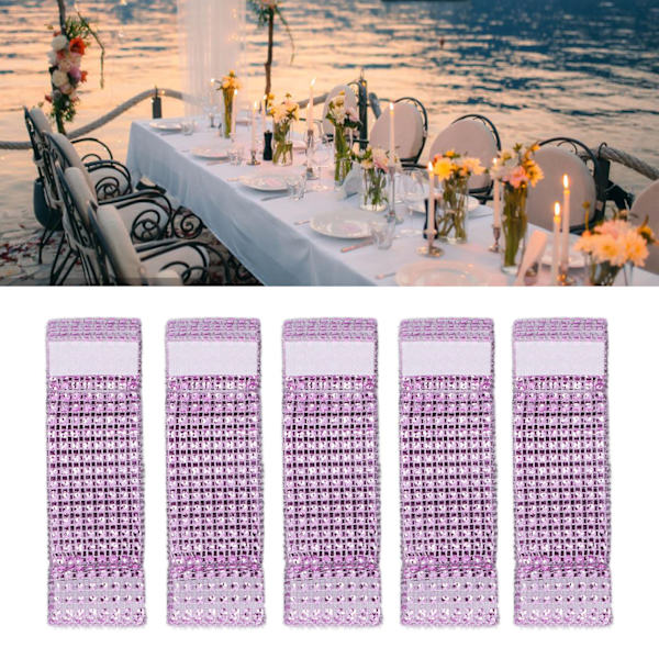 50 stk serviettringer rosa skinnende dekorative rhinstein serviettringer for DIY bryllupsbuketter kakeholdere