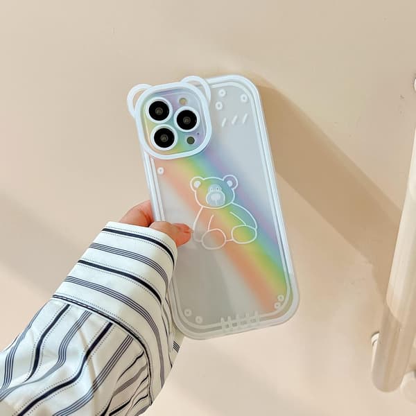 Kompatibel med iPhone 12 Cover Gennemsigtig Sød Regnbue Bea