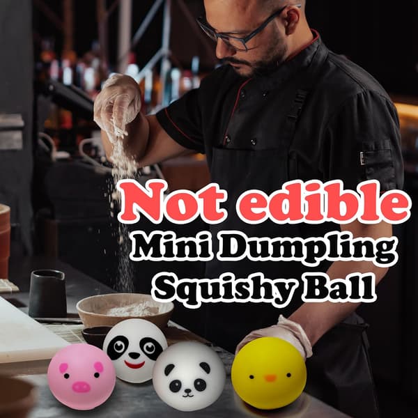 Mini Panda Dumpling Squishy Leksaker (3-pack), Sensoriska Fidget Stressbollar för Vuxna och Barn, Stresslindrande Gåvor, Partyfavoriter