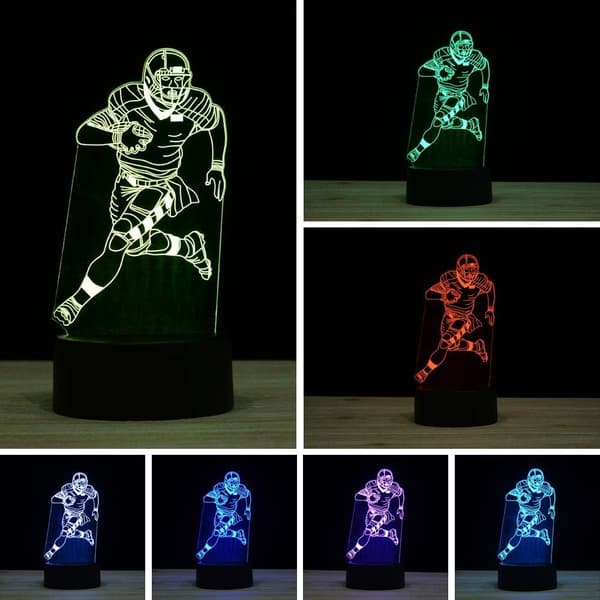 3D Illusion LED Natlampe, 7 Farver Gradvis Skiftende Touch