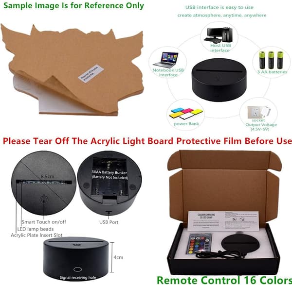 Hunter×Hunter Hisoka 3D Animation Stereo Vision LED Natlampe