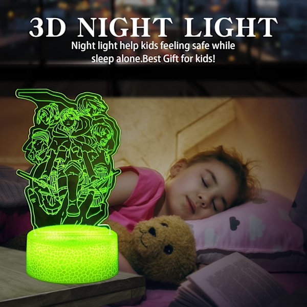 Attack on Titan Nattlampa 3D Levi Ackerman Anime Lampa och