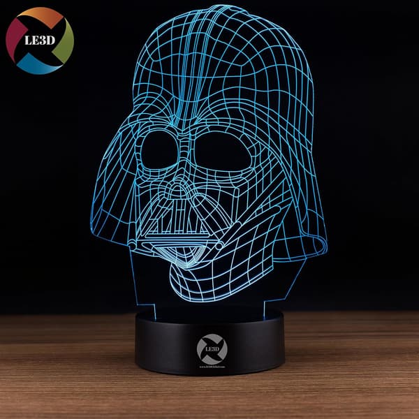 3D Optisk Illusjon Nattlys - 7 LED Fargeskiftende Lampe