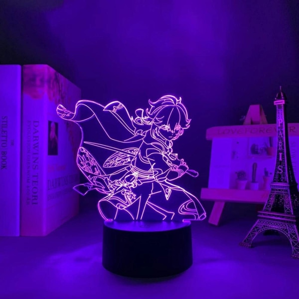 Spillende LED 3D nattlys Fredag Genshin Impact Kaedehara Kazuha lampe Bordlampe for hjemmedekorasjon Dekorativ julegave Barne-Genshin Impact Kaedehar