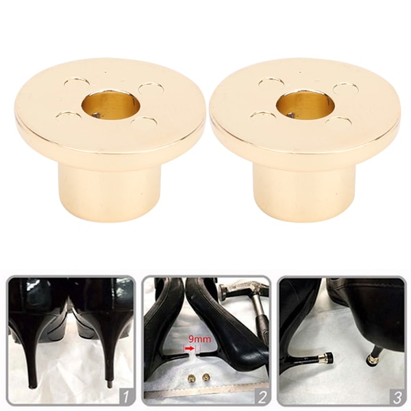 20 st högklackade metallskyddsskydd DIY skoskydd 12/14/17mm guld 17mm