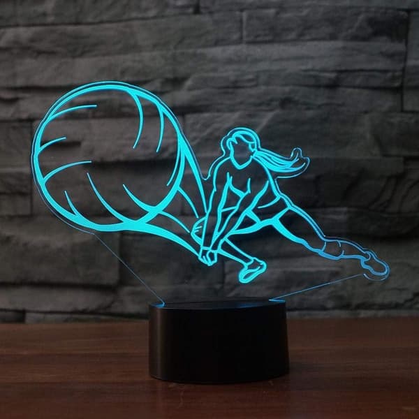 3D Volleyball Natlampe LED Lampe Illusion 7 Farveskift