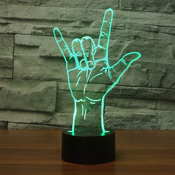 Jeg Elsker Dig Tegn 3D Optisk Illusion Akryl Natlampe Touch