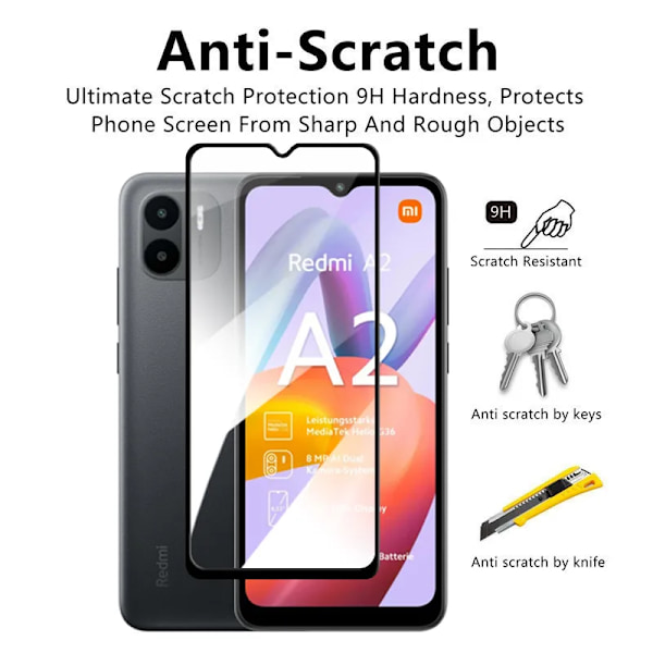 För Xiaomi Redmi A2 Plus  2.5D Full Glue HD skärmskydd