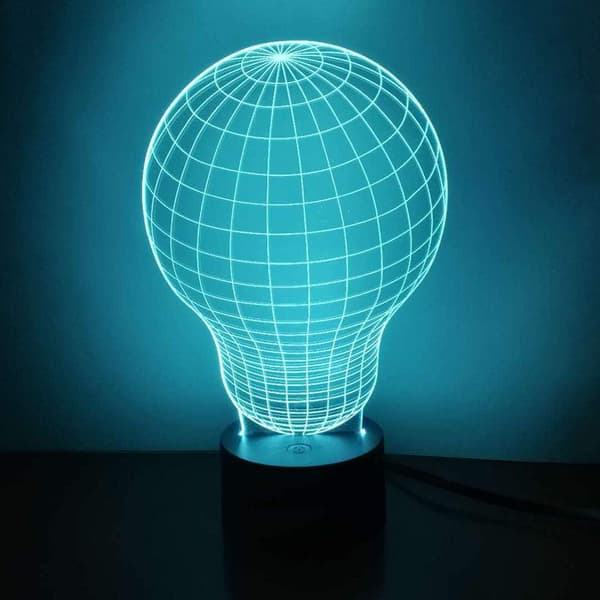 3D Nattlys LED Illusjonslampe Nattbord Skrivebordslampe, AT