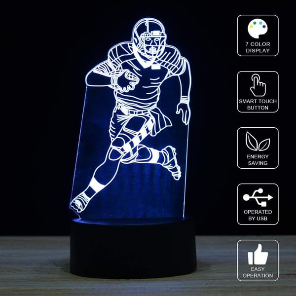 3D Illusjon LED Nattlys, 16 Farger Gradvis Endring Berøring