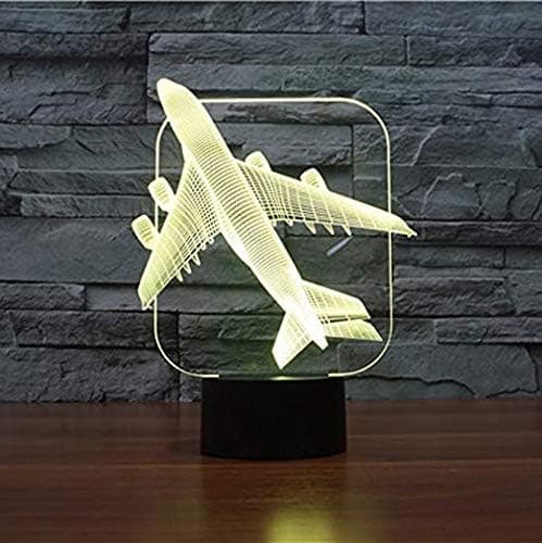 3D Fly Aircraft Helikopter Nattlampe Illusjon Natt