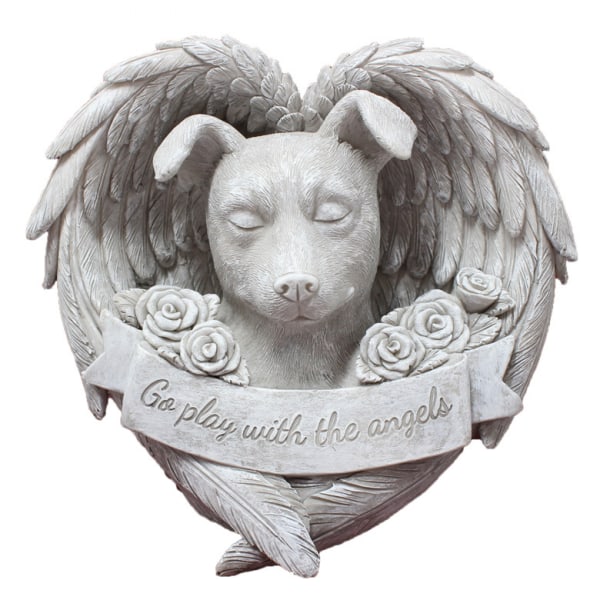 Dog Angel Pet Memorial Patsas, Resin Sleeping Dog Memorial S