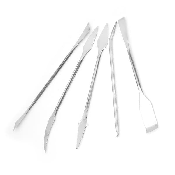 5 stk rustfritt stål dobbelthode voks potte leire utskjæring skulptur DIY håndverk sett