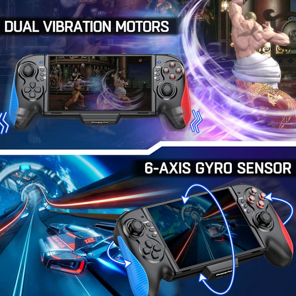 Vaihda ohjaimet, One Piece Joy Pad -vaihto Switch Pro -ohjaimelle, kaukosäädin, joka sopii suurille käsipelaajille säädettävällä TURBO-toiminnolla Type B