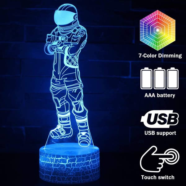 Cool 3D Lampe Natlampe til Drenge USB Touch Sensitive Kontrol