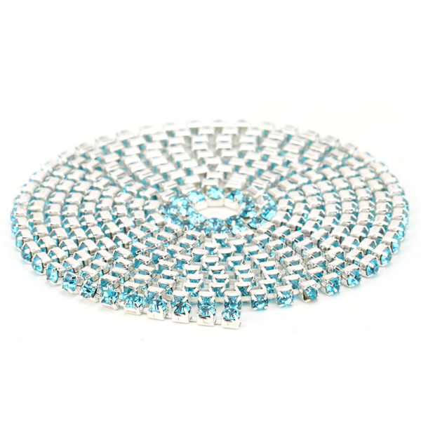 2,8 mm DIY Diamant Mesh Wrap Rulle Blanke Krystal Rhinestones Bånd Dekoration (Sø Blå)