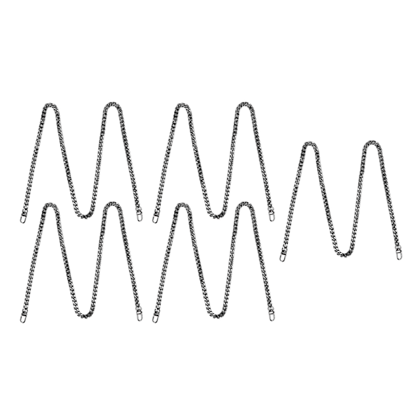 5 stk 1,2 m kantkjede rustfritt metallhåndverk kantkjede tvinnede lenker kjede for DIY smykkefremstilling sølv svart