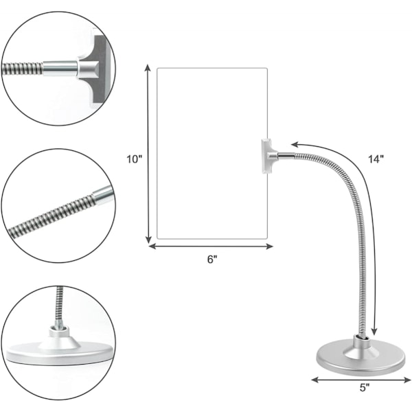 4X Ultra Stor HD Hvidt Lys Forstørrelsesglas med Beslag, 10 \"x6