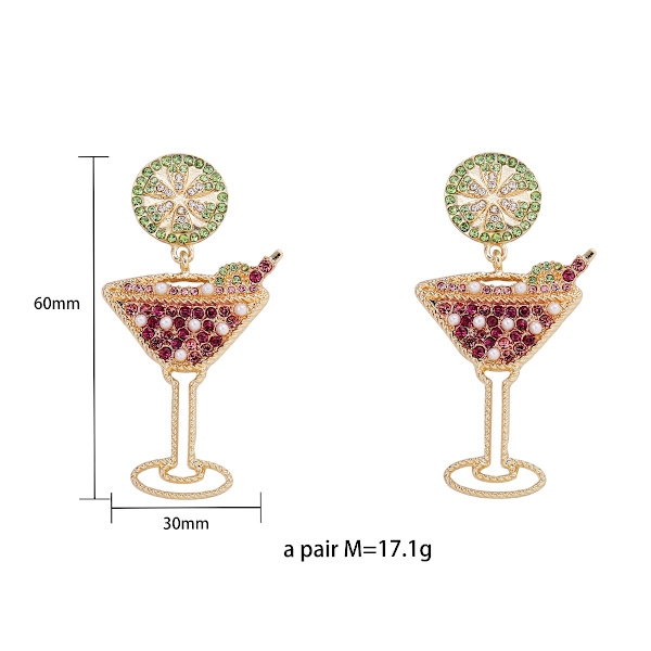 Damvin Glas Örhängen Frukt Hängen Roliga Öra
