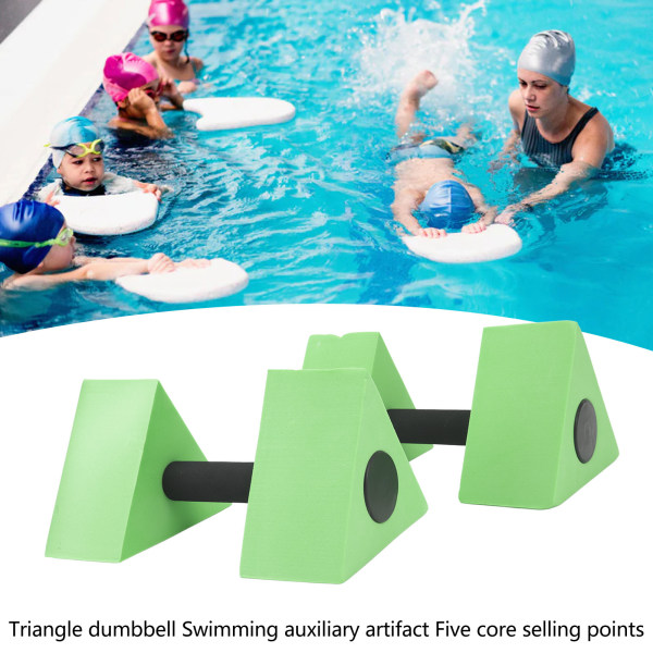 1 par vand flydende håndvægt trekant børn svømning undervisningsmidler til børn svømning grønt